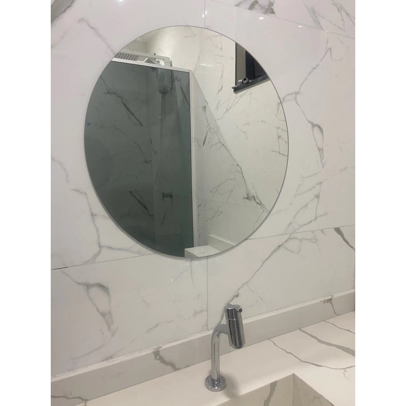 Espelho Lapidado Redondo 40cm Decoração + Kit Instalação